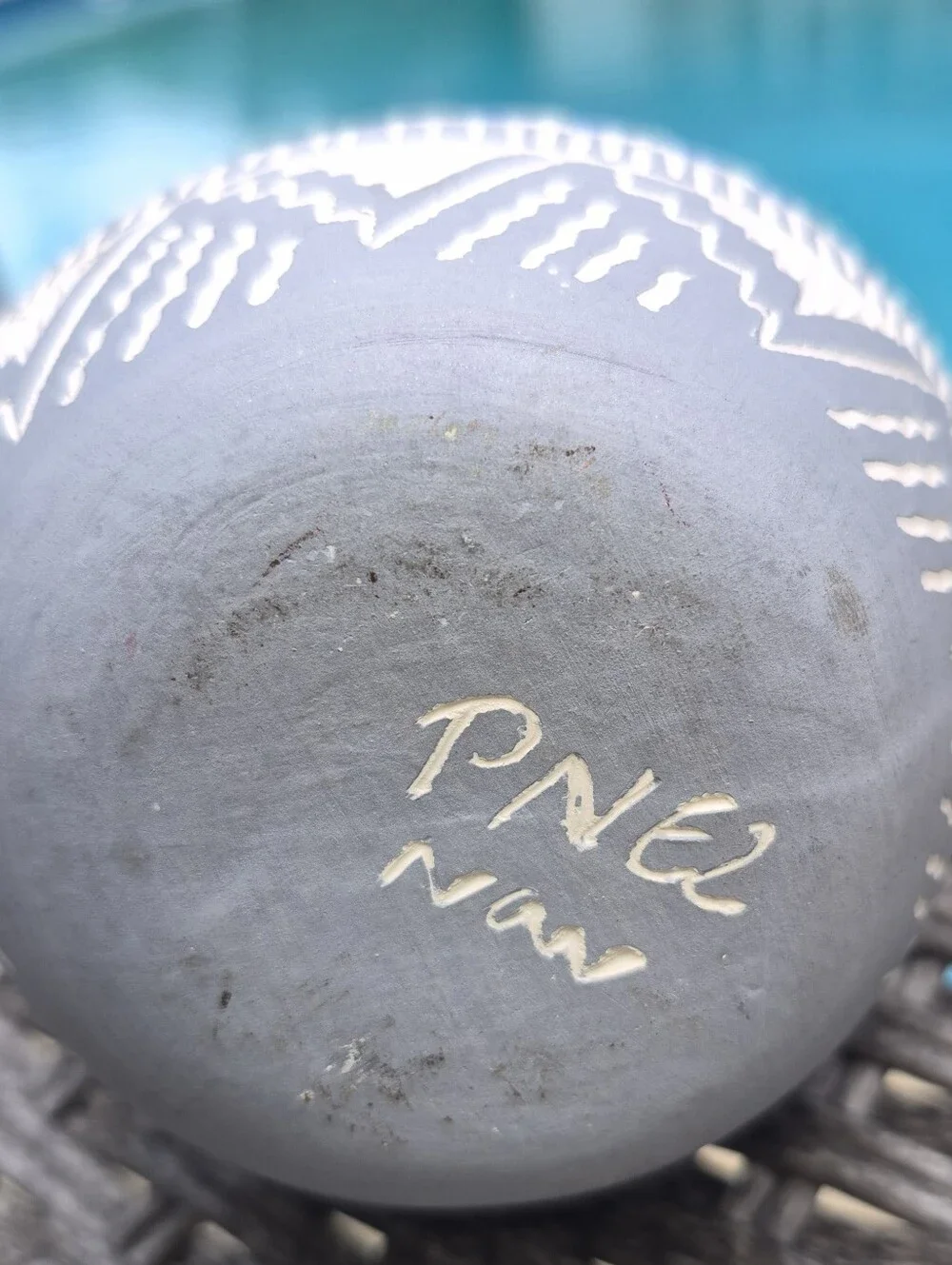 Small Navajo Etched Wedding Vase , Signed By Paula Nez